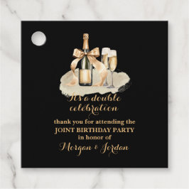 Eleganter Gold Double Celebration Joint Geburtstag Geschenkanhänger