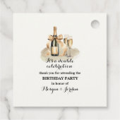 Eleganter Gold Double Celebration Joint Geburtstag Geschenkanhänger (Rückseite)