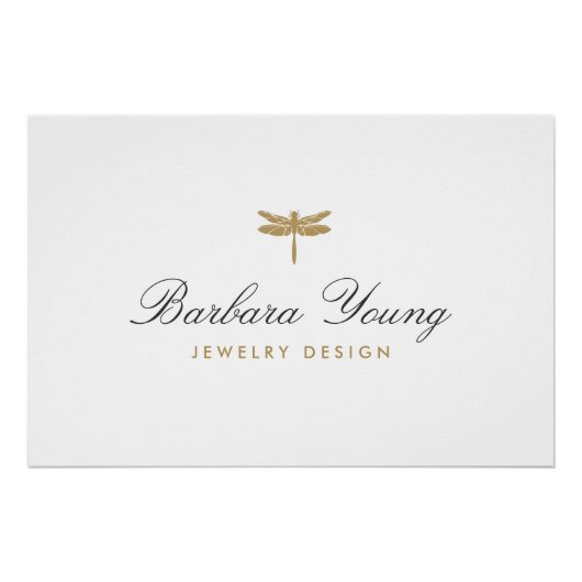 Eleganter Gold-Dragonfly-Logo-Download Poster (Vorderseite)