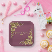 Eleganter Gold Erntedank Pappteller (Party)