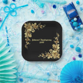 Eleganter Gold Erntedank Pappteller (Party)