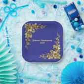 Eleganter Gold Erntedank Pappteller (Party)