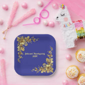 Eleganter Gold Erntedank Pappteller (Party)