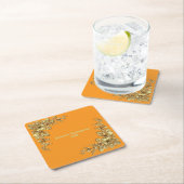 Eleganter Gold Erntedank Rechteckiger Pappuntersetzer (Vor Ort)