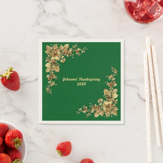 Eleganter Gold Erntedank Serviette (Beispiel)