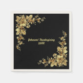 Eleganter Gold Erntedank Serviette (Vorderseite)