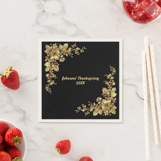 Eleganter Gold Erntedank Serviette (Beispiel)