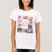 Eleganter Gold Family Foto Collage Muttertag T-Shirt (Vorderseite)