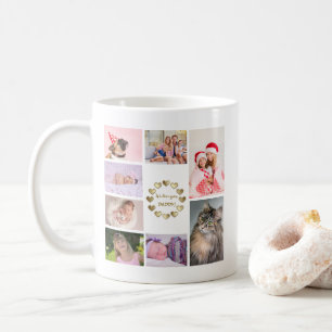 Eleganter Gold Family Foto Collage Vatertag Kaffeetasse
