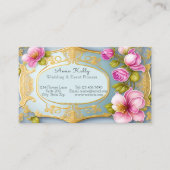 Eleganter Gold Filigree Pink Wedding Event Planner Visitenkarte (Vorderseite)