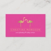 Eleganter Gold Flamingos Event Planner Rosa Visitenkarte (Vorderseite)