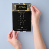Eleganter Gold Floral Muster Gray Designer Flyer (Handgriff)