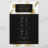 Eleganter Gold Floral Muster White Designer Flyer (Vorne)