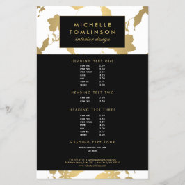 Eleganter Gold Floral Muster White Designer Flyer