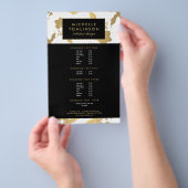 Eleganter Gold Floral Muster White Designer Flyer (Handgriff)