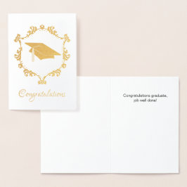 Eleganter Gold Foil Abschluss Glückwunschkarte Folienkarte