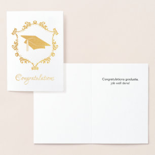 Eleganter Gold Foil Abschluss Glückwunschkarte Folienkarte