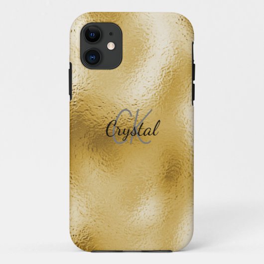 Eleganter Gold Foil Monogram Individuelle Name Case-Mate iPhone Hülle (Rückseite)