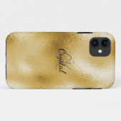Eleganter Gold Foil Monogram Individuelle Name Case-Mate iPhone Hülle (Rückseite (Horizontal))