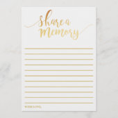 Eleganter Gold Foil Share A Memory Card Hinweiskarte (Vorderseite)