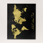 Eleganter Gold Foil World Earth Map Benutzerdefini Puzzle (Vertikal)