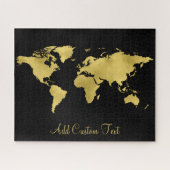 Eleganter Gold Foil World Earth Map Benutzerdefini Puzzle (Horizontal)