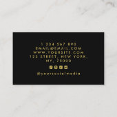 Eleganter Gold Foil World Map Global Travel Agent Visitenkarte (Rückseite)