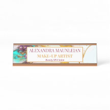Eleganter Gold Fox Marmor Monogram Beauty Salon