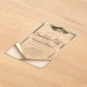 Eleganter Gold Frame Diamonds Abschluss Acryleinladungen (Ablage )