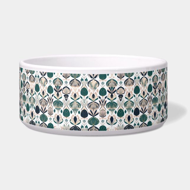 Eleganter Gold- & geometrischer Osterhase | Futter Napf (Vorderseite)