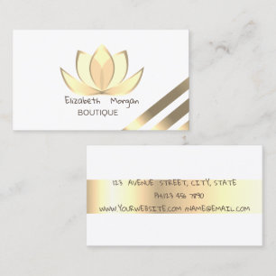 Eleganter Gold gestreifter Lotus Visitenkarte