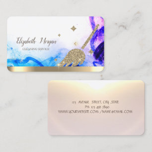 Eleganter Gold Glitter Besen abstrakt Visitenkarte