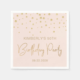 Eleganter Gold Glitter Konfetti 50. Geburtstag Err Serviette