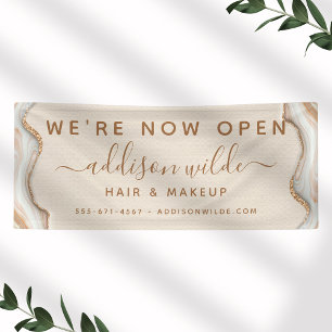 Eleganter Gold Glitter Marmor Achat Modern Chic Banner