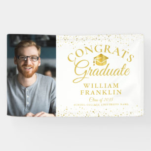 Eleganter Gold Glitter Moderner Foto-Abschluss Banner