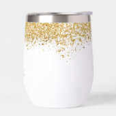 Eleganter Gold Glitter Monogramm Name (Links)