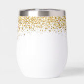 Eleganter Gold Glitter Monogramm Name (Rückseite)