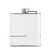 Eleganter Gold Glitter Monogramm Name Flachmann (Rückseite)