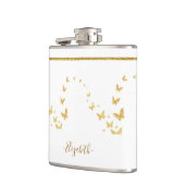 Eleganter Gold Glitter Monogramm Name Flachmann (Links)