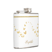 Eleganter Gold Glitter Monogramm Name Flachmann (Rechts)