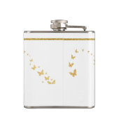 Eleganter Gold Glitter Monogramm Name Flachmann (Rückseite)