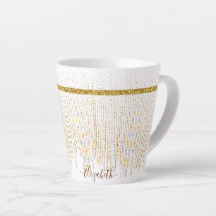 Eleganter Gold Glitter Monogramm Name Milchtasse