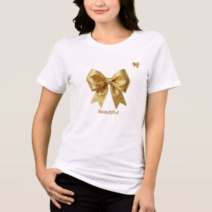 Eleganter Gold-Glitter-Schmuck Tri-Blend Shirt