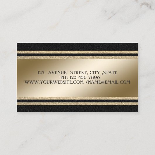 Eleganter Gold Glittery Stripes Floral Mixer Visitenkarte (Rückseite)