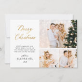 Eleganter Gold Glitzer 3 Multi-Foto Weihnachten (Vorderseite)