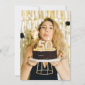 Eleganter Gold Glitzer 50. Foto Einladung zum Gebu (Rückseite)