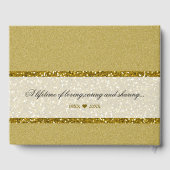 Eleganter Gold Glitzer 50 Jahre Gästebuch (Rückseite)