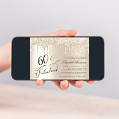 Eleganter Gold Glitzer 60. Geburtstagsparty Einladung