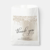 Eleganter Gold Glitzer 60. Geburtstagsparty Geschenktütchen (Vorderseite)