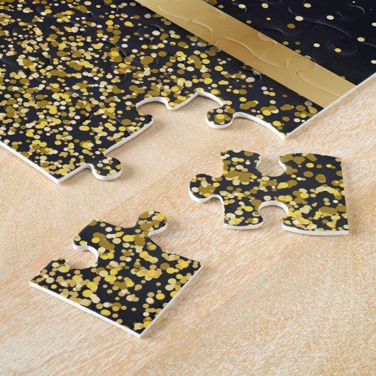 Eleganter Gold Glitzer 70. Geburtstag Puzzle (Seite)